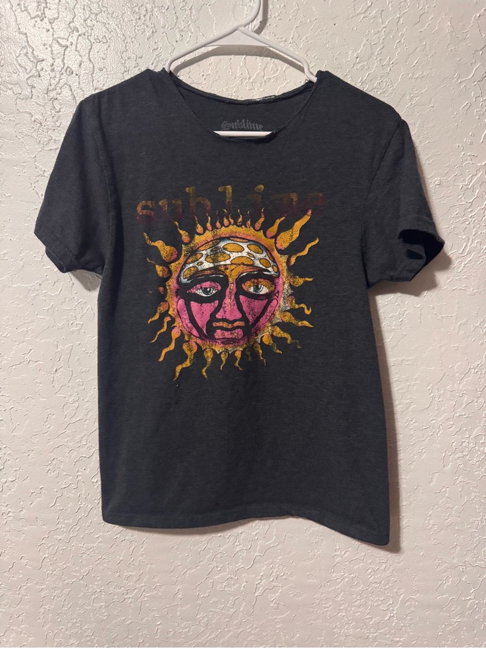 Distressed Sublime Sun Graphic Band T-Shirt
Women’s size medium